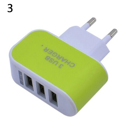 ✦ 3.1A Triple USB Port Home Travel AC Charger Adapter For EU Plug with Indicator