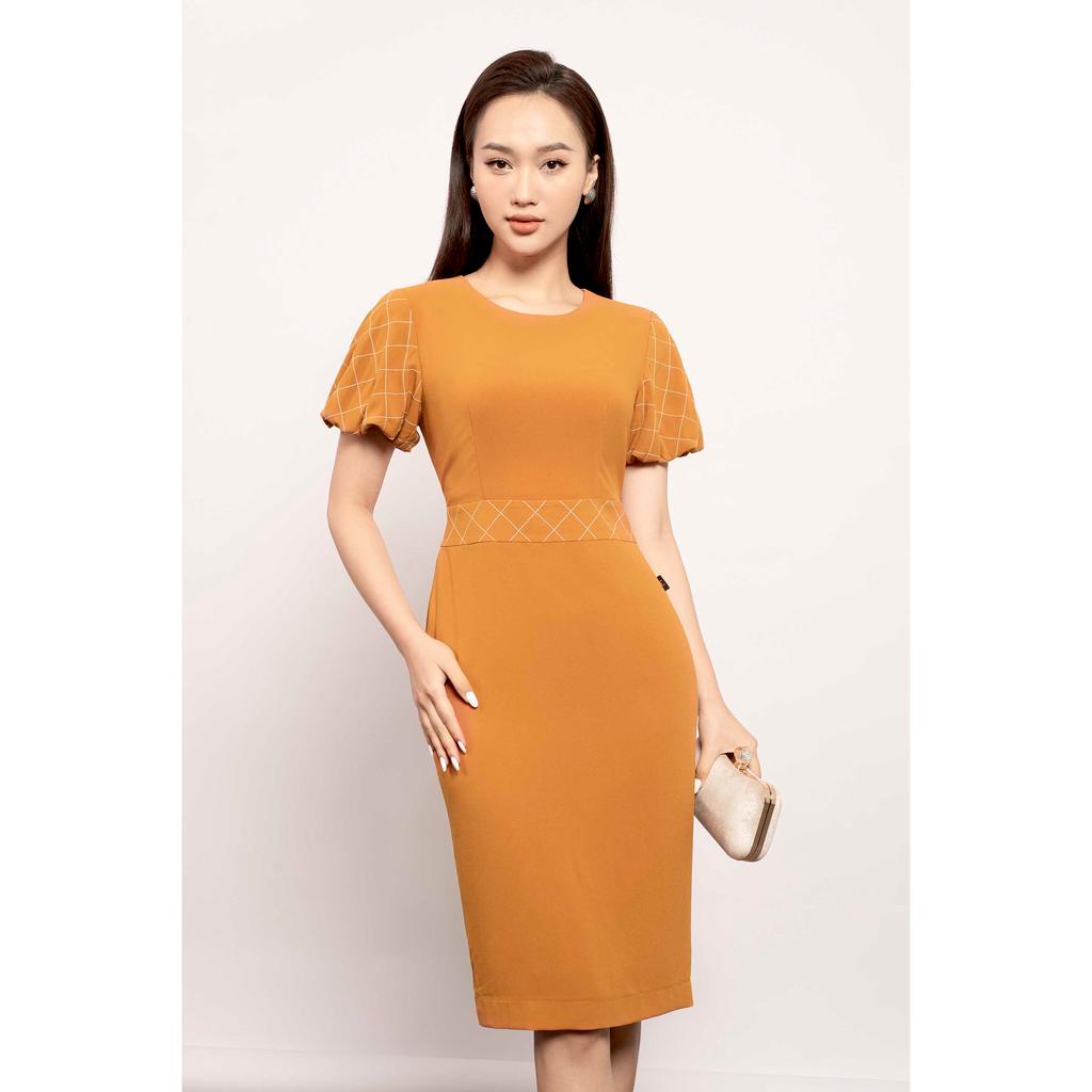 Đầm ôm,tay bồng, phối màu MMOutfit M-DA061021336