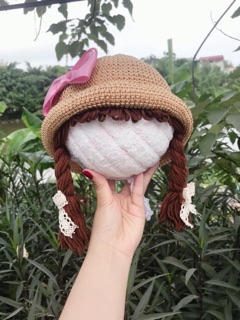 Mũ có tóc giả 2 bên cho bé