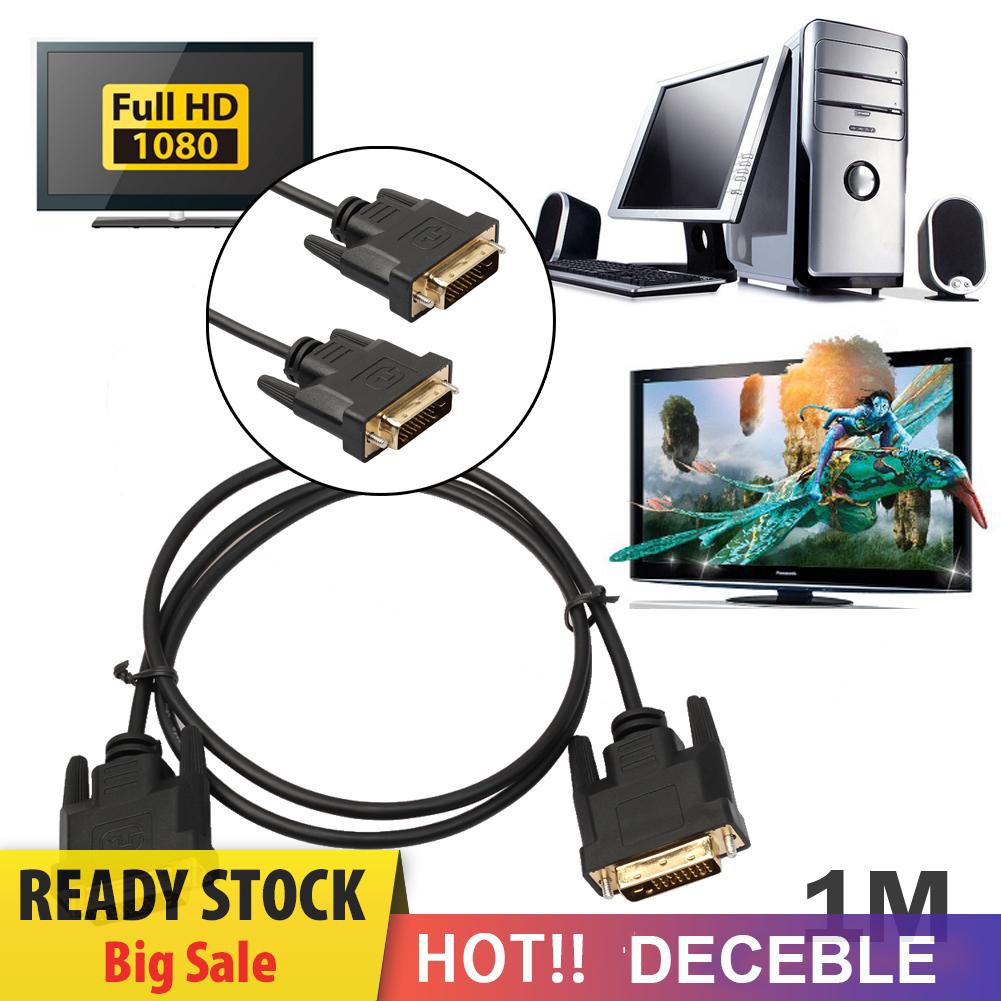 Deceble Digital Monitor DVI D to DVI-D Gold Male 24+1 Pin Dual Link TV Cable