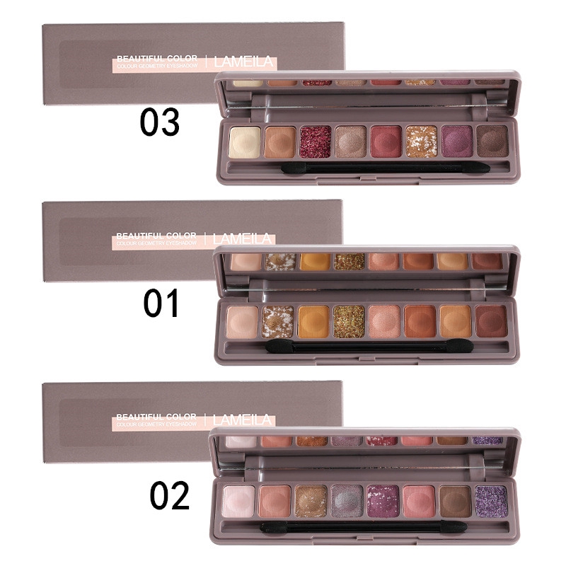 Bảng phấn trang điểm mắt 8 màu lấp lánh có chất lì chống thấm nước phong cách Hàn Quốc | BigBuy360 - bigbuy360.vn