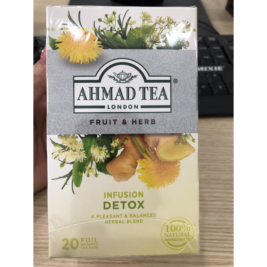 Trà Ahmad Giải độc (Detox) (Hộp giấy 40gram - 20 túi lọc có bao thiếc)