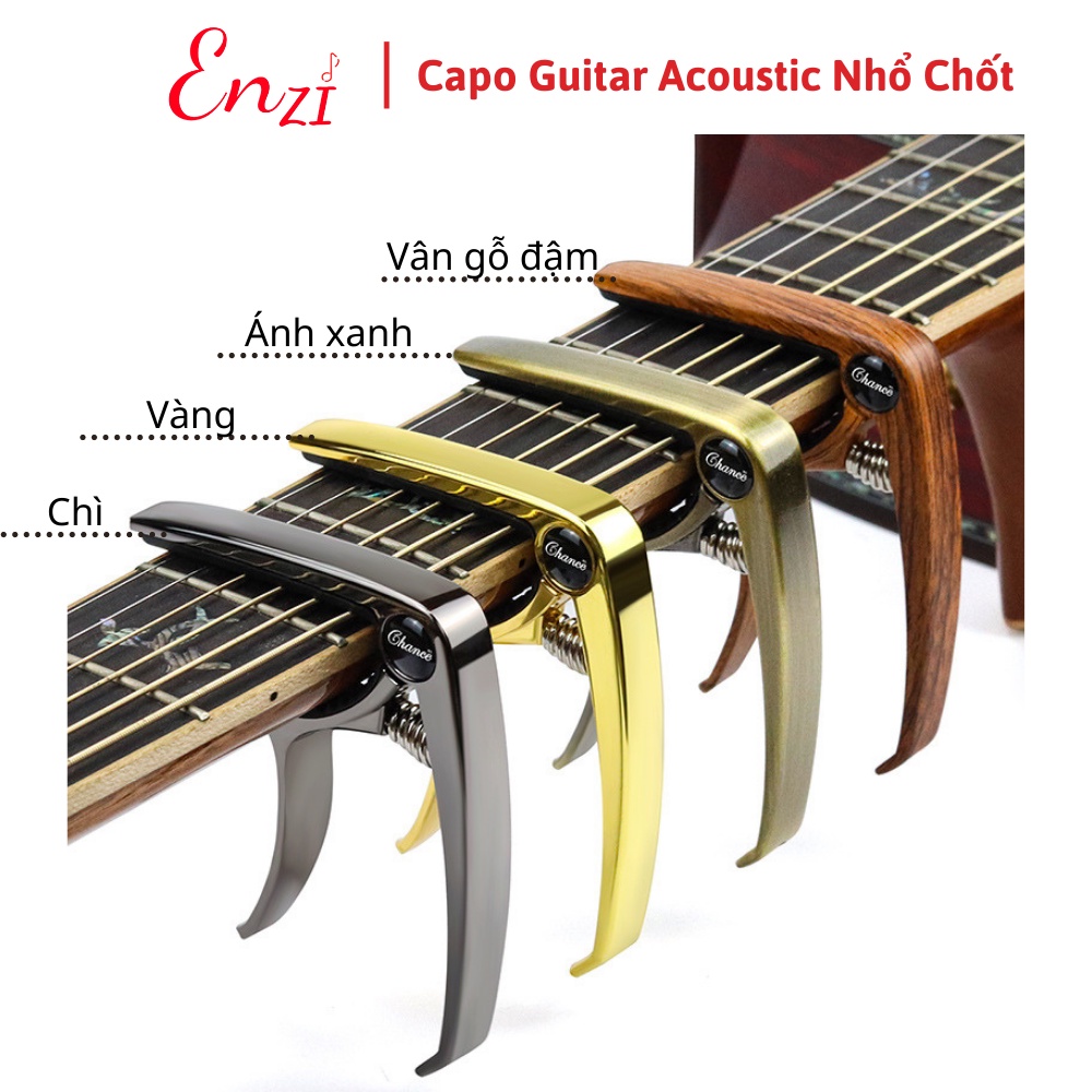 Capo guitar acoustic cao cấp 2 chức năng kèm cậy nhổ chốt đàn chất lượng dành cho đàn ghi ta sử dụng dây sắt ENZI