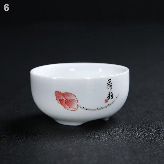 ✓℡●Bộ ấm trà nhà đơn giản văn phòng kung fu bộ trà bộ bìa bát sứ tách trà phòng khách máy pha trà sứ trắng