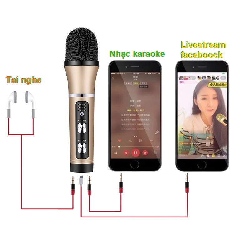 Mic C25 cao cấp đa năng thu âm, giả giọng live stream