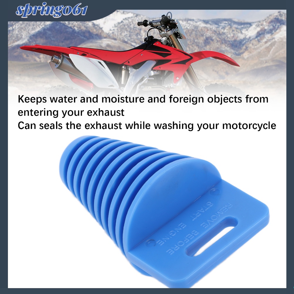 Spring061 Motorcycle Exhaust Pipe Plug Rubber Muffler Wash Blue Waterproof Silencer