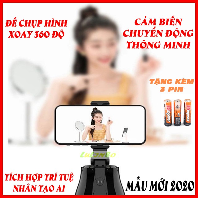 Đế Chụp Hình 360 độ tích hợp trí tuệ nhân tạo AI cảm biến - Chân giá đỡ kẹp ốp điện thoại livestream - gậy tự sướng | BigBuy360 - bigbuy360.vn