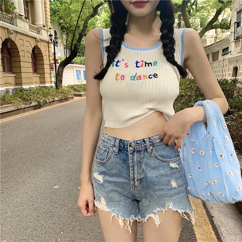Áo croptop chữ màu , áo nữ đẹp