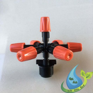 Béc Phun Sương Tưới Lan  7 Đầu Cam -  Ren 21mm