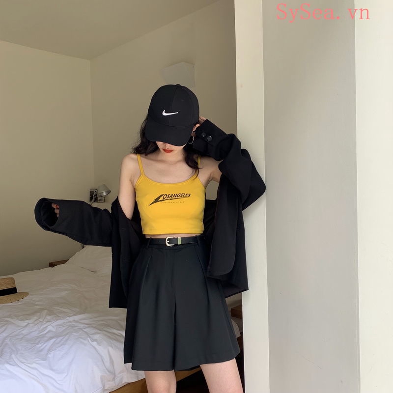 Áo dây nữ cộc tay hở eo quyến rũ