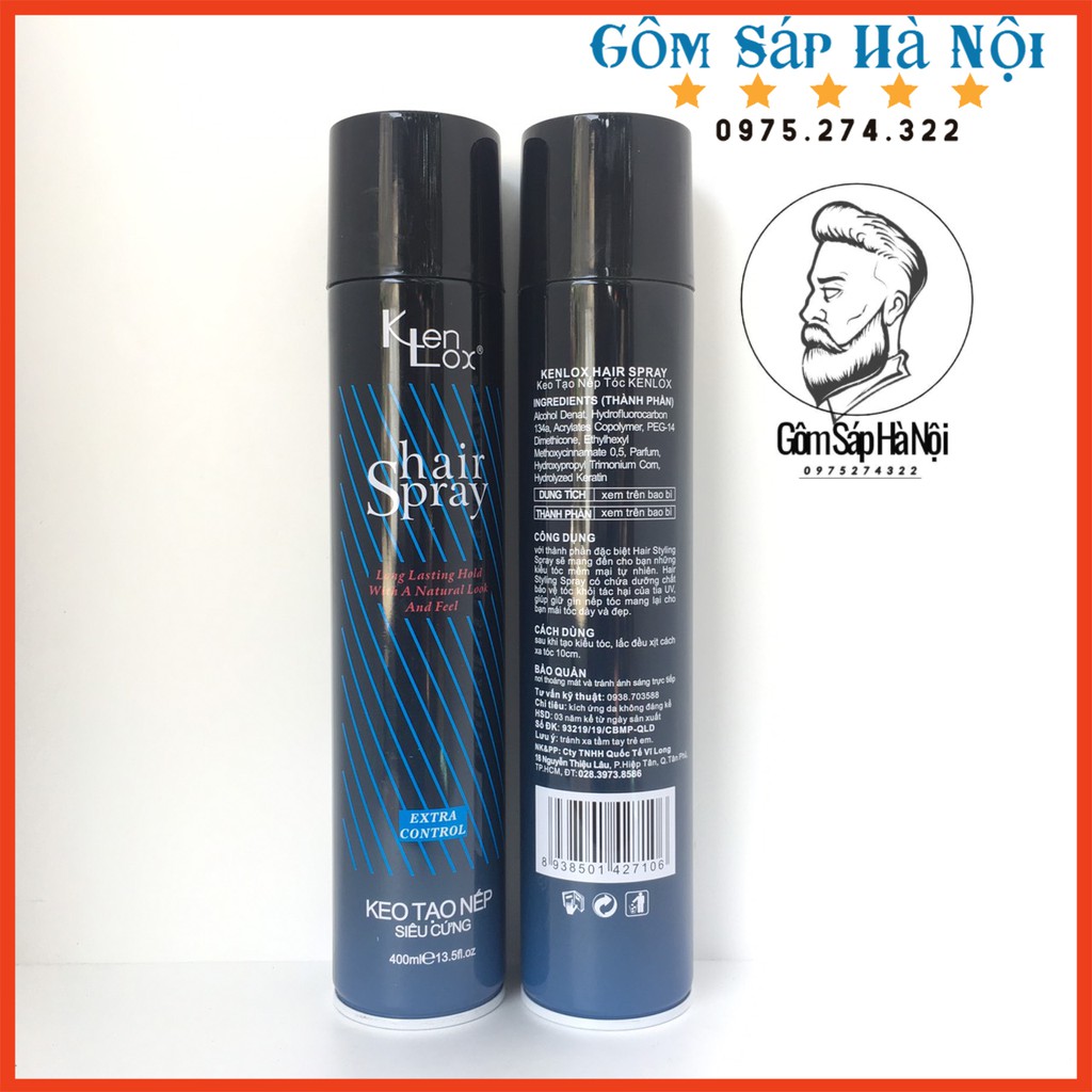 COMBO Sáp Tạo Kiểu Tóc Colona + Gôm Xịt Tóc  Siêu Cứng Kenlox Xanh + Lược Chaoba