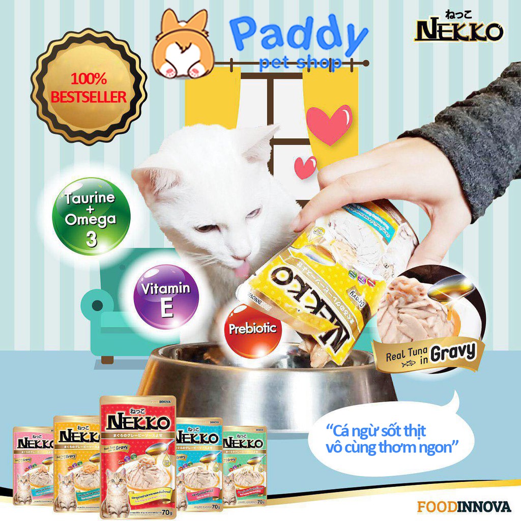 Pate Nekko Sốt Gravy Cho Mèo Mọi Lứa Tuổi (70g)