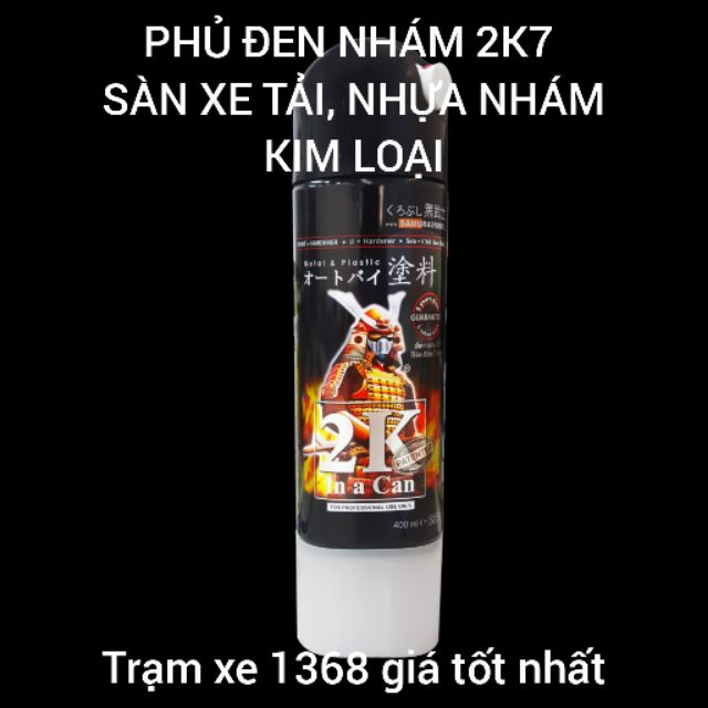 CHAI SƠN SAMURAI 2K07 PHỦ PU ĐEN NHÁM SẦN CHO SÀN XE TẢI, NHỰA NHÁM, KIM LOẠI - DÒNG 2K 2 THÀNH PHẦN