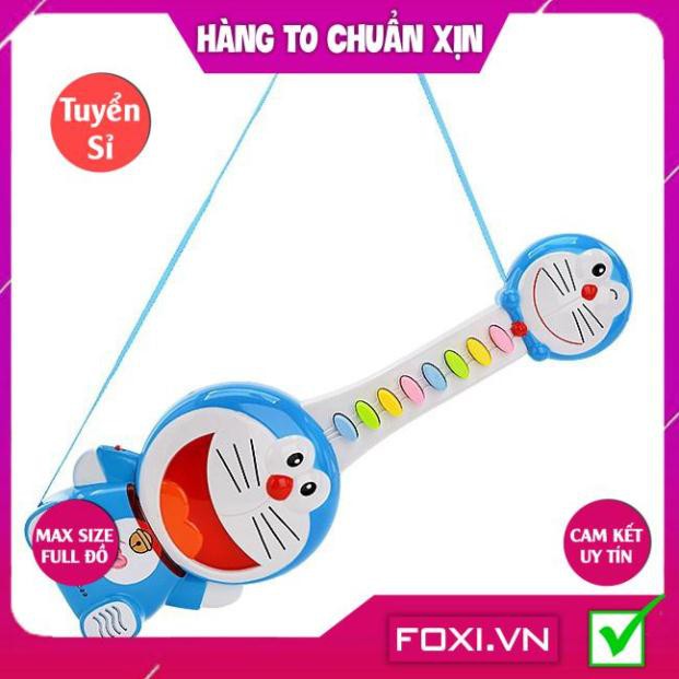 Bộ đàn ghita-guitar-điện tử-Doraemon-Đô rê mon-Dùng Pin-đồ chơi phát nhạc-dễ thương-vui nhộn