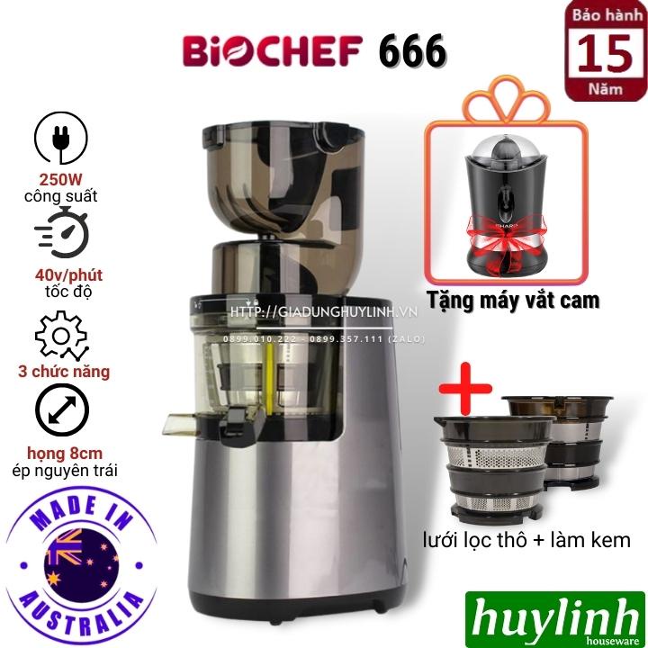 [Mã ELHAMS5 giảm 6% đơn 300K] Máy ép trái cây chậm Biochef 666 - Sản xuất Australia - [Sale Tết 2022] - Bảo hành 15 năm