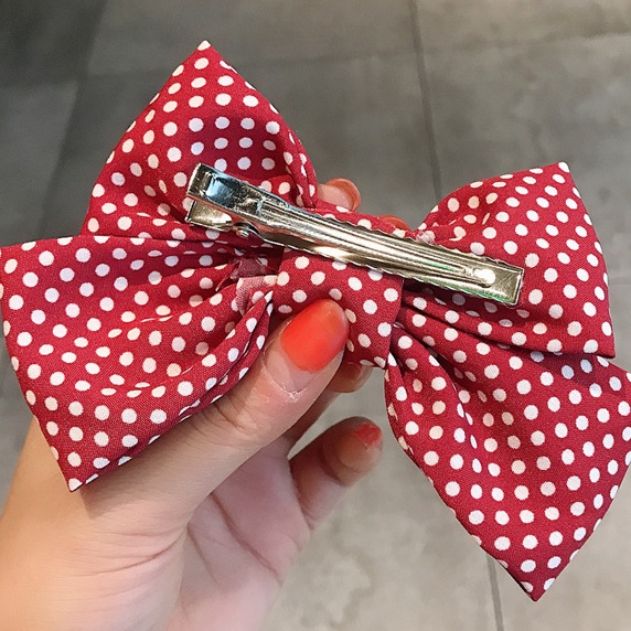 Haimeikang Kẹp Tóc Mỏ Vịt Hình Nơ Dễ Thương Cho Nữ