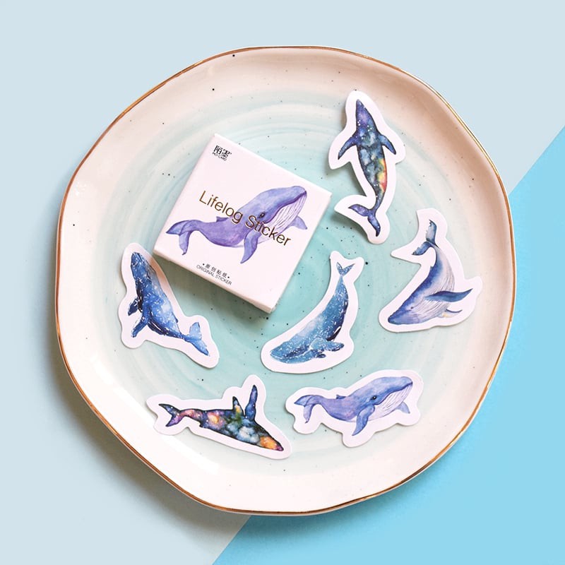 Hộp 45 Sticker Dán Cá Voi Đại Dương