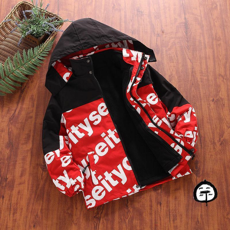 ☂☃◎Boy s pie vượt qua quần áo trẻ em có thể tháo rời, bộ ba trong một hai mảnh lớn dành cho trẻ em và áo khoác thu / đôn