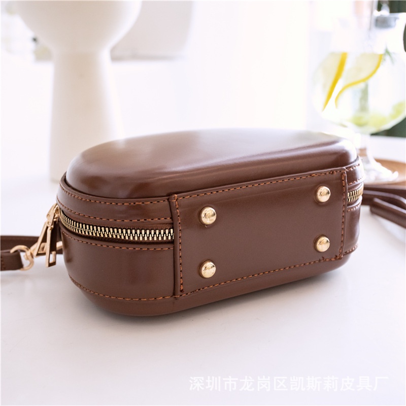 Túi Đeo Chéo Cứng Màu Trơn Phong Cách Hàn Quốc Thời Trang Cho Nữ 2021