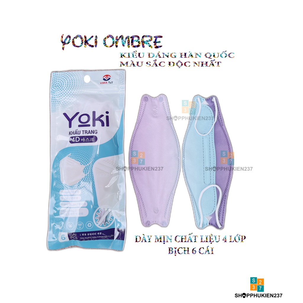 Khẩu trang 4D KF94 Yuki / Yoki 1 Bịch 6 Chiếc 4 Lớp Hàng Công Ty