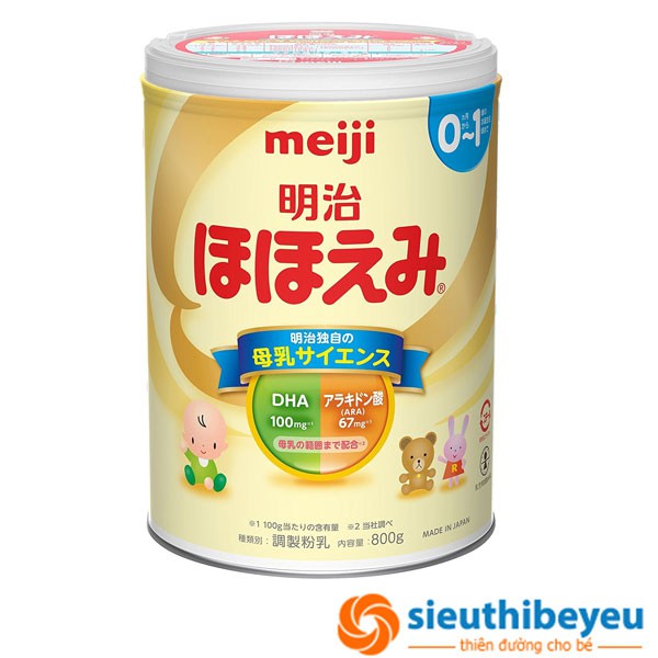 Sữa Meiji lon số 0 800g nội địa