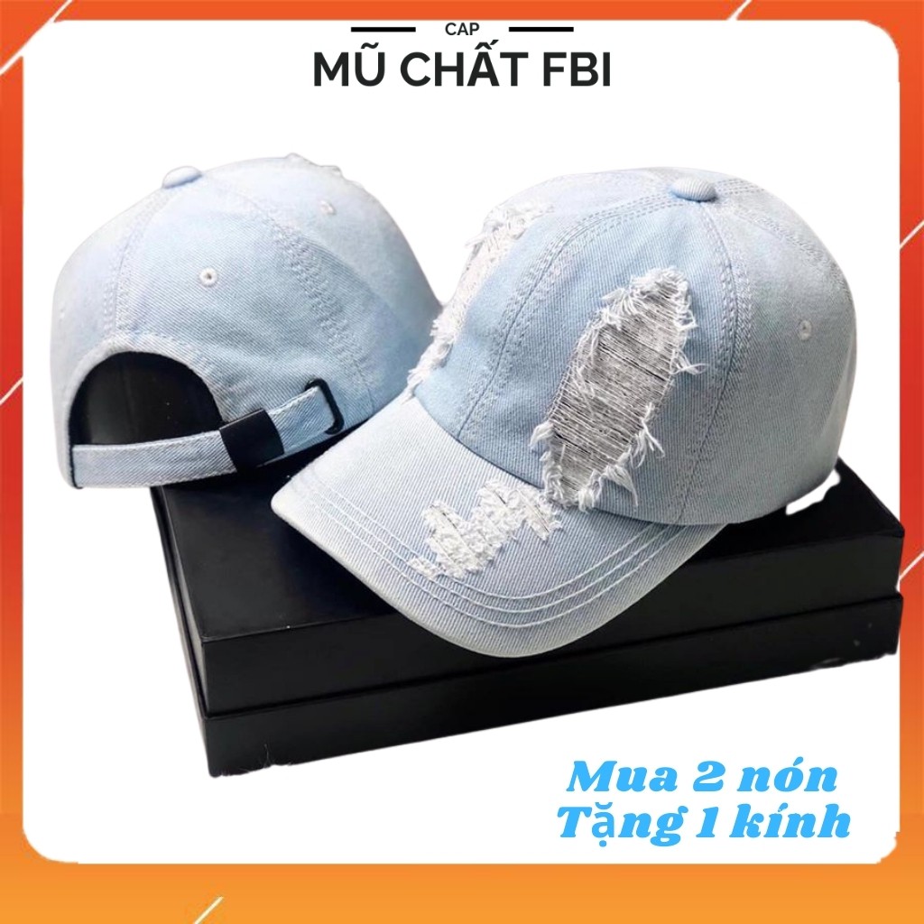 Mũ Lưỡi Trai JEAN BỤI Nam Nữ Cực Chất Mềm Mịn Thoáng Mát Thấm Hút Mồ Hôi Màu Xanh Và Đen ( Mua 2 Nón Tặng 1 Kính)