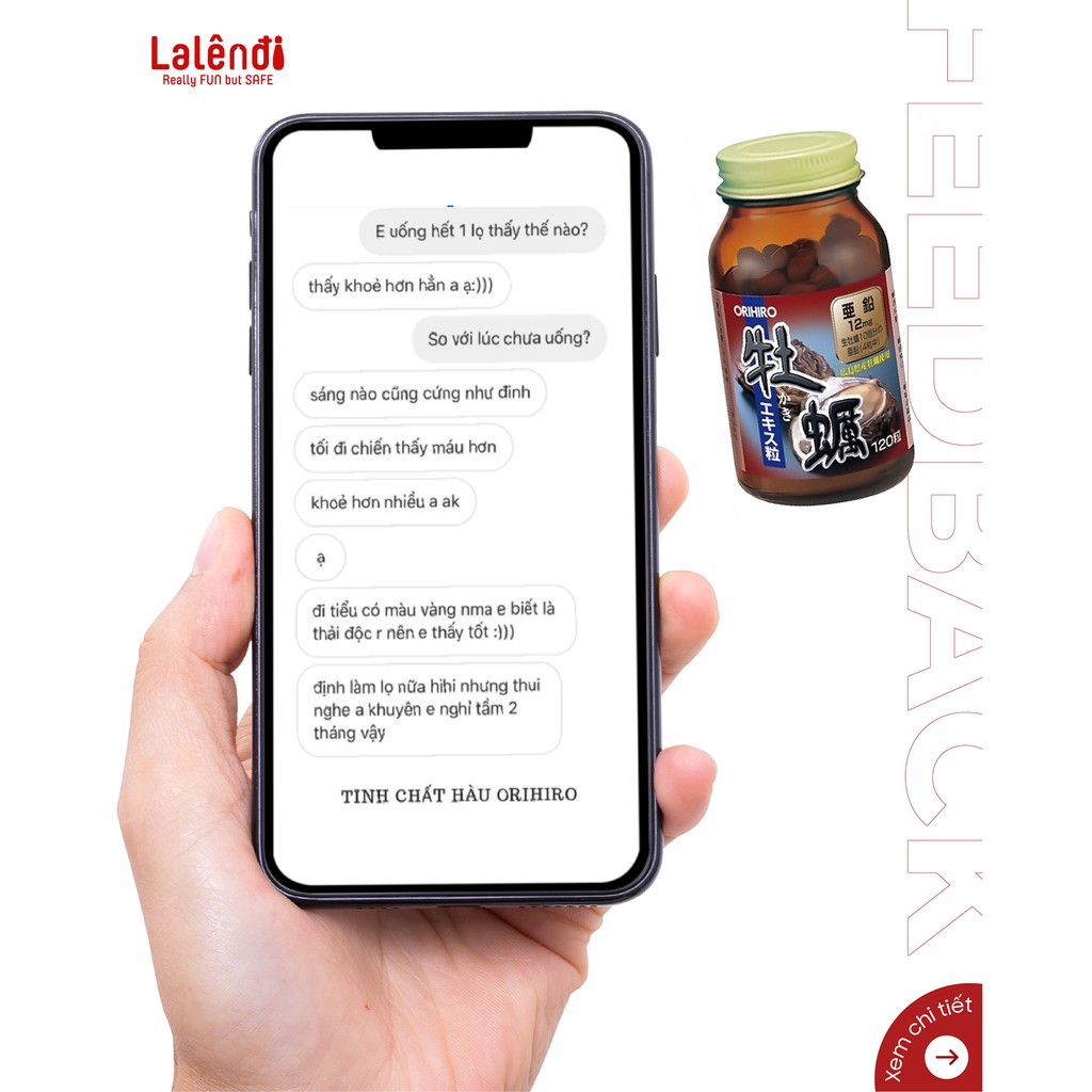 [Mã 66FMCGSALE hoàn 8% xu đơn 500K] TĂNG CƯỜNG SINH LÝ NAM | Tinh chất hàu tươi Orihio Nhật Bản 120 viên Lalendi Store | BigBuy360 - bigbuy360.vn