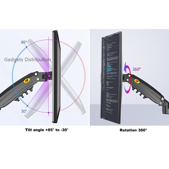 Rẻ Nhất sàn Giá đỡ màn hình máy tính NB H100 xoay 360 độ chính hãng North bayou bản mới nhất
