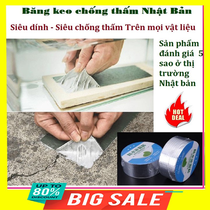 Băng dính, băng keo siêu dính, siêu chống thấm Nhật Bản 5cm×5m