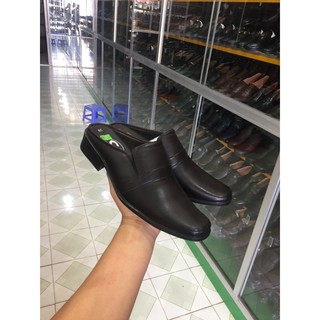 dép bít  đầu da bò may đế