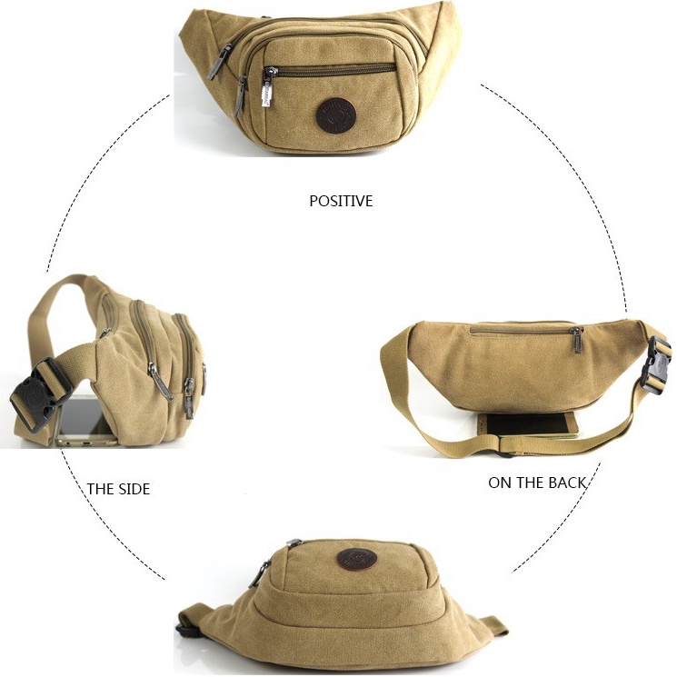 Túi đeo bụng, đeo hông dành cho nam nữ Sports chất liệu siêu bền chống thấm nhiều ngăn tiện dụng