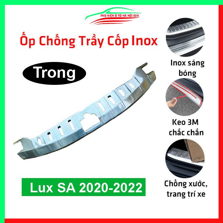 Ốp chống trầy cốp trong Vinfast Lux SA 2020-2022 Inox sáng bóng