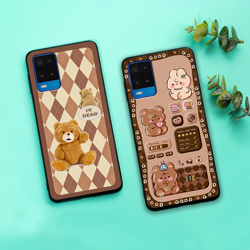 Ốp lưng Oppo A54 - Oppo A55 in hình gấu bear dễ thương, bền đẹp