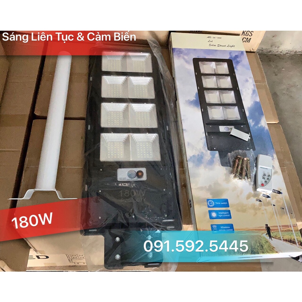 Đèn Năng Lượng Mặt Trời Sân Vườn Liền Thể 500w,400w,300w,180w (Đủ Công Suất) Sáng Liên Tục 12h.
