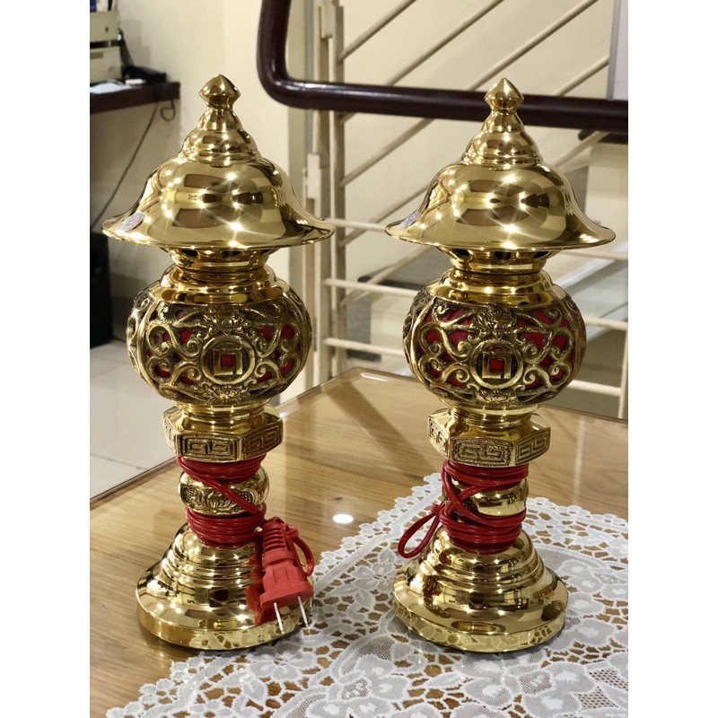 CẶP ĐÈN ĐỒNG CAO 28cm
