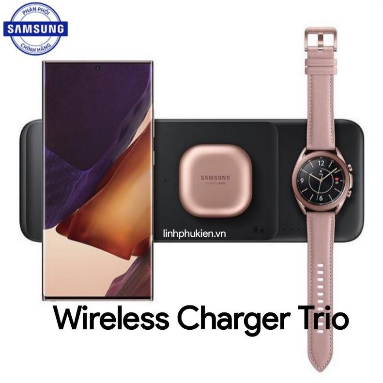 Đế sạc nhanh không dây 3 trong 1 Samsung Wireless Charger Trio EP-P6300 chính hãng