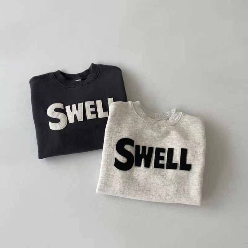 Áo Nỉ Tay Dài Dáng Rộng Phong Cách Thể Thao Thời Trang Xuân Thu Cho Bé Trai Và Gái