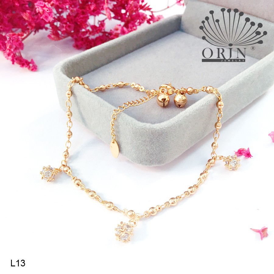 Lắc chân nữ mạ vàng pha lê trái cầu thiết kế thời thượng Orin L13 | BigBuy360 - bigbuy360.vn