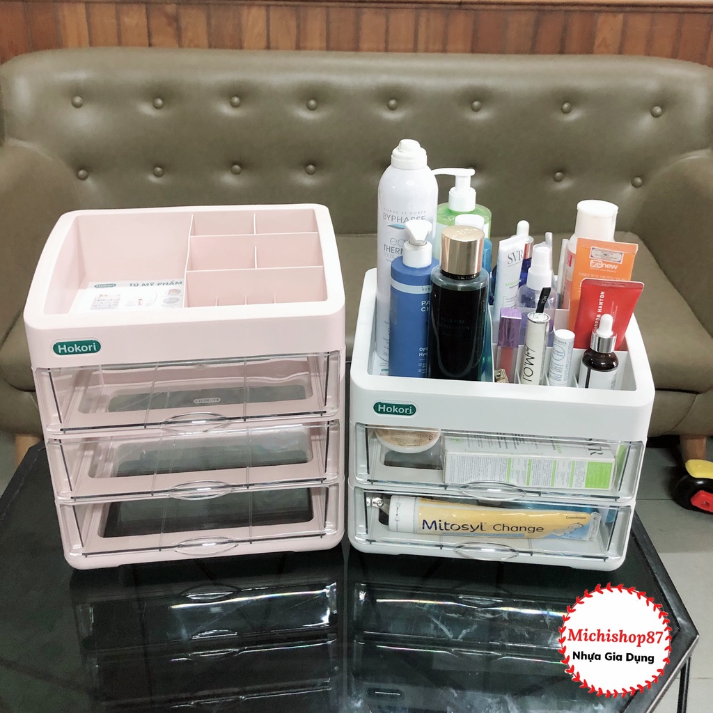 Tủ Đựng Mỹ Phẩm 2,3,4 Tầng Cao Cấp Nhựa Việt Nhật, Kệ Đựng Mỹ Phẩm, Đồ Trang Điểm Nhiều Tầng