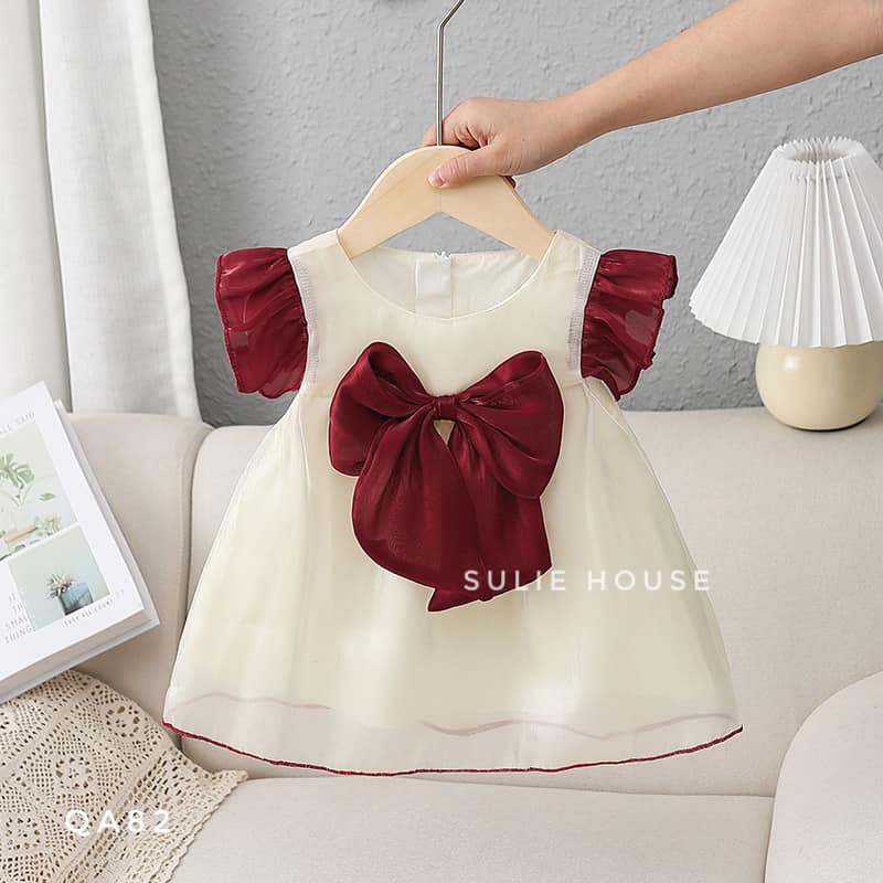 Váy lụa nơ ngực - QA82