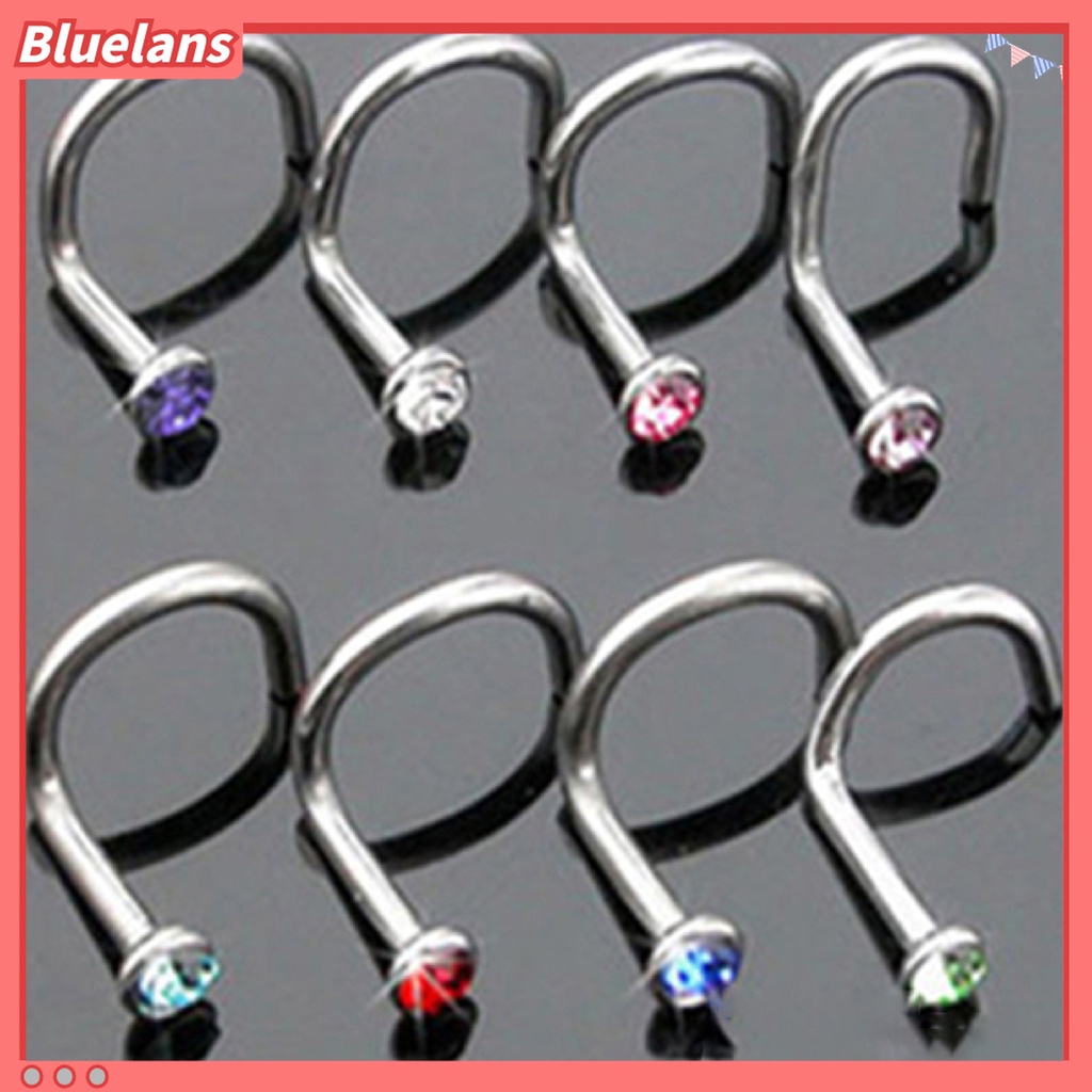 Set 10 Khuyên Mũi Đính Đá Nhiều Màu Sắc Cá Tính