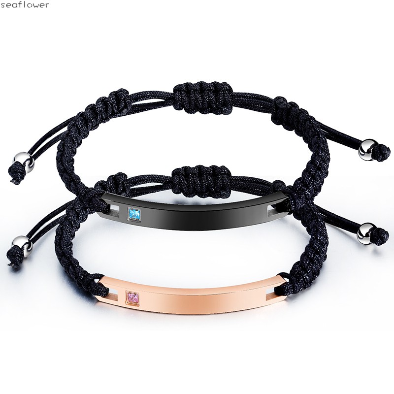 Vòng Tay Dây Bện Màu Vàng Hồng / Đen Thời Trang Cho Cặp Đôi | BigBuy360 - bigbuy360.vn