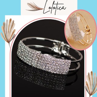 Vòng tay nữ titan đính đá lấp lánh sang chảnh - lắc tay nữ trang sức quý tộc - phụ kiện - Lolotica