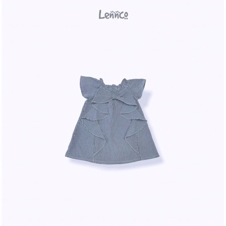 Váy kẻ nhăn Lennco nơ bèo cho bé gái(7-20kg)