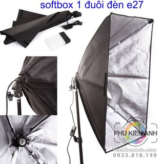 Softbox 50×70 gắn 1 đuôi đèn, 4 đuôi đèn e27, không kèm chân đèn
