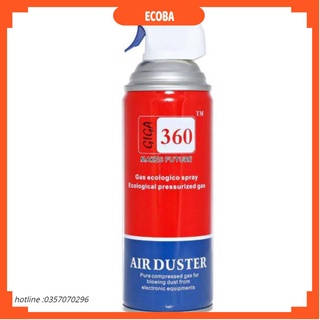 Bình xịt bụi khí nén Air Duster vệ sinh Laptop Máy Tính - Nước Lau Giga 360 ECOBA