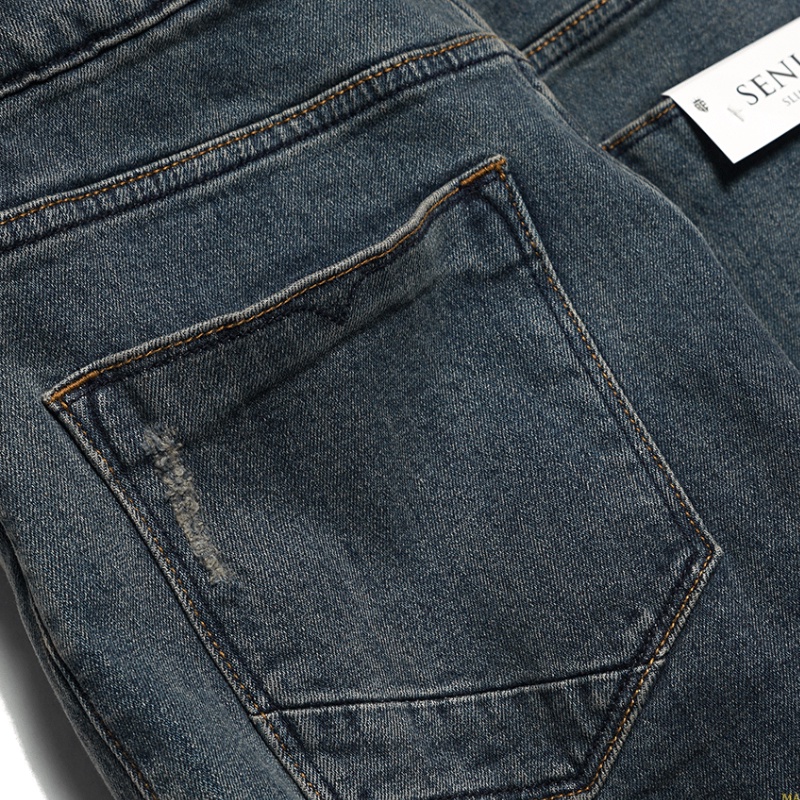 Quần jean nam SENIM, Quần bò vải Denim co giãn, form slimfit, jean xanh rác V0610