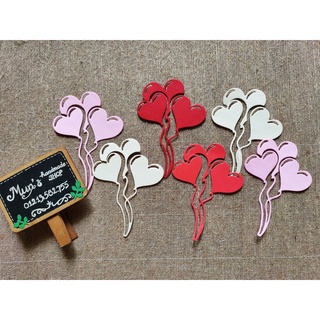 Set 5 bong bóng trái tim giấy cắt sẵn - Trang trí thiệp, album ảnh, sổ, scrapbook
