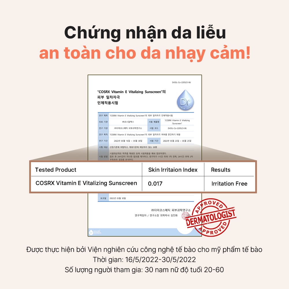 kem chống nắng Cosrx dưỡng da vitamin e spf 50 (50ml)