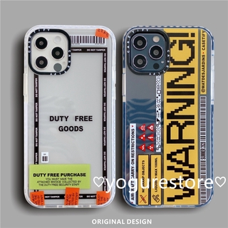 Ốp lưng điện thoại mềm trong suốt in họa tiết chữ Warning sáng tạo dùng cho iPhone 12 Mini 12 Pro Max 11 Pro Max X XS XR
